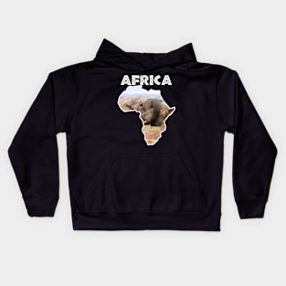 African Wildlife Continent Elephant Trunks Kids Hoodie